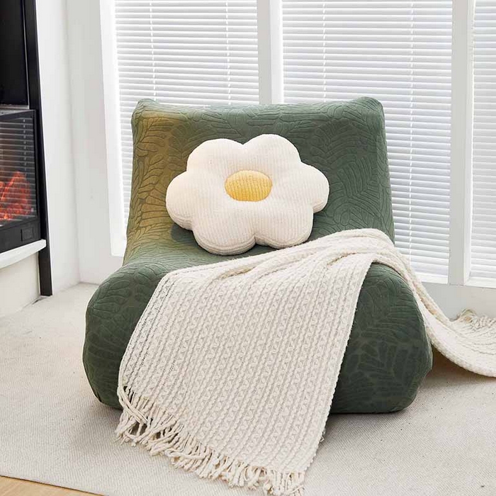 91家纺网 家纺一手货源 找家纺 共鸣沙发套 2024新款臻品提花系列懒人沙发套（织叶花系） 织叶松绿