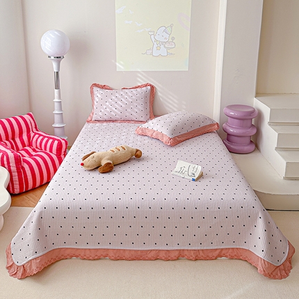 91家纺网 家纺一手货源 找家纺 （总）源舜 2025新款云感皱皱纱法式床盖三件套