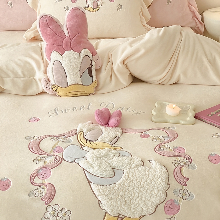 91家纺网 家纺一手货源 找家纺 MIU缪家居 2024新款加厚保暖牛奶绒四件套-黛西 黛西 奶黄