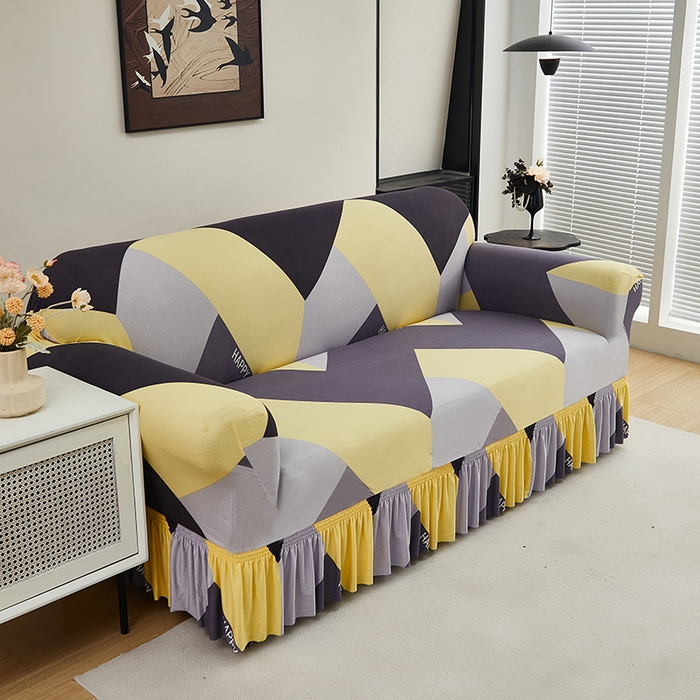 91家纺网 家纺一手货源 找家纺 共鸣沙发套 2024新款牛奶丝系列沙发套（裙摆款） 普罗旺斯