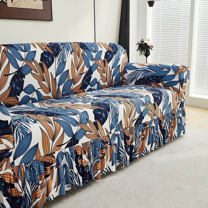 91家纺网 家纺一手货源 找家纺 共鸣沙发套 2024新款牛奶丝系列沙发套（裙摆款） 静叶