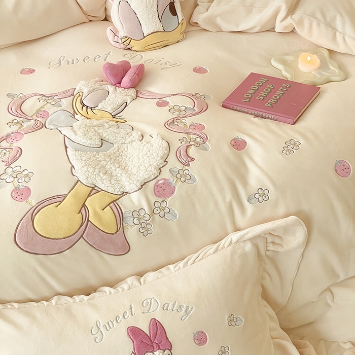 91家纺网 家纺一手货源 找家纺 MIU缪家居 2024新款加厚保暖牛奶绒四件套-黛西 黛西 奶黄