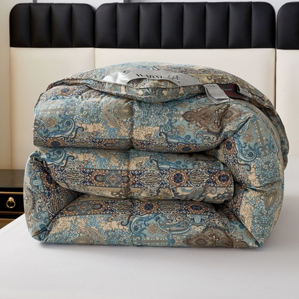 91家纺网 家纺一手货源 找家纺 御眠纺羽绒被壳 2024新款糯棉印花单层羽绒被壳软糯静音羽绒被壳厂家直销 摩纳哥蓝