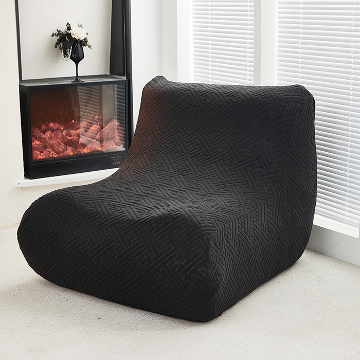 91家纺网 家纺一手货源 找家纺 共鸣沙发套 2024新款拉绒提花系列懒人沙发套 拉绒黑色