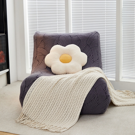 共鸣沙发套 2024新款臻品提花系列懒人沙发套（枫纹花系） 枫纹深灰