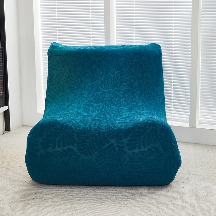 91家纺网 家纺一手货源 找家纺 共鸣沙发套 2024新款臻品提花系列懒人沙发套（织叶花系） 织叶杉绿