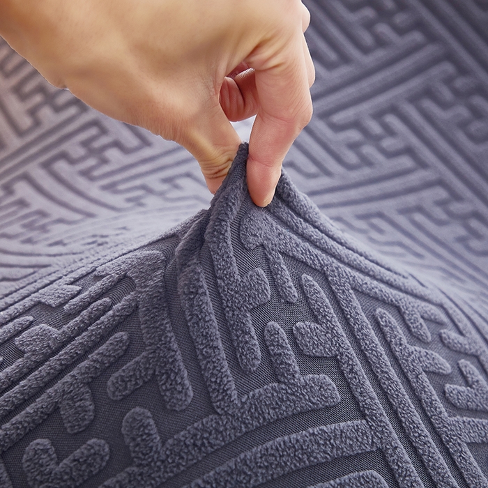 91家纺网 家纺一手货源 找家纺 共鸣沙发套 2024新款拉绒提花系列懒人沙发套 拉绒深灰