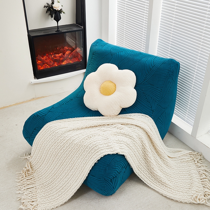 91家纺网 家纺一手货源 找家纺 共鸣沙发套 2024新款臻品提花系列懒人沙发套（枫纹花系） 枫纹杉绿