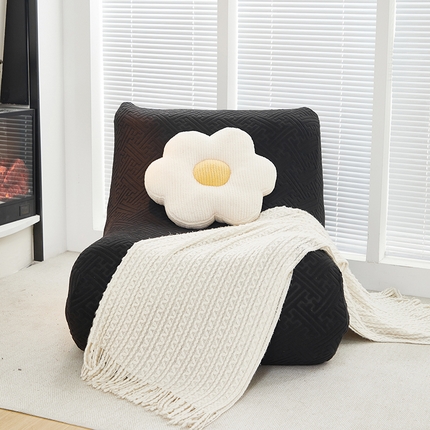 91家纺网 家纺一手货源 找家纺 共鸣沙发套 2024新款拉绒提花系列懒人沙发套 拉绒黑色