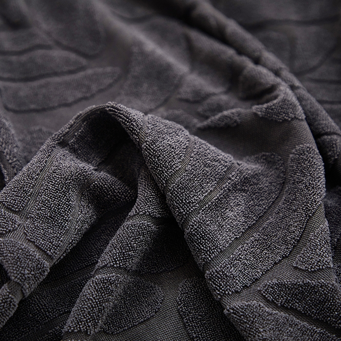 91家纺网 家纺一手货源 找家纺 共鸣沙发套 2024新款臻品提花系列懒人沙发套（织叶花系） 织叶碳灰