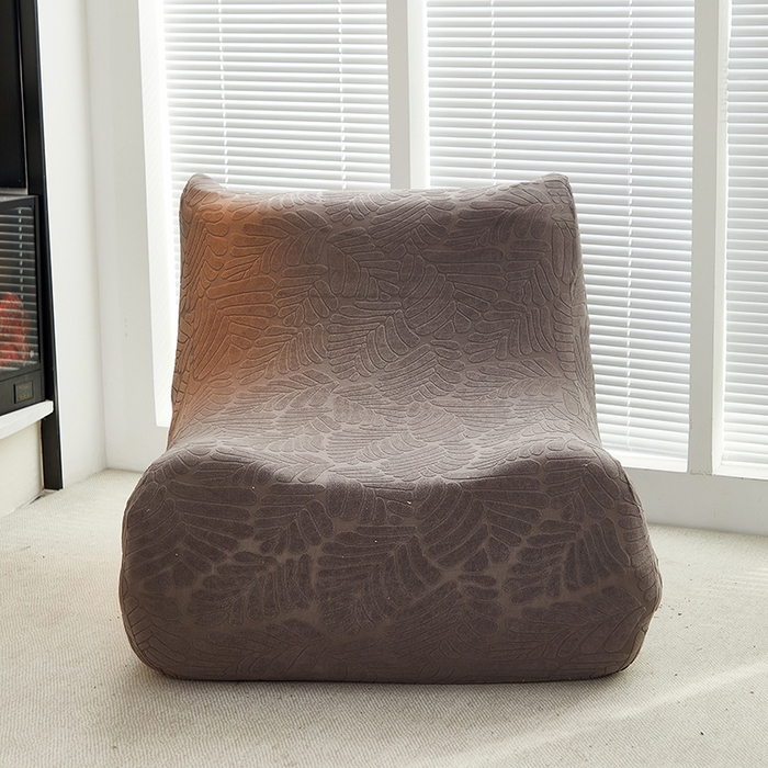 91家纺网 家纺一手货源 找家纺 共鸣沙发套 2024新款臻品提花系列懒人沙发套（织叶花系） 织叶冷灰