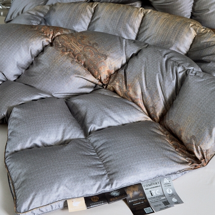 御眠纺羽绒被壳 2024新款高精密真丝提花大牌风羽绒被壳单层不跑绒 沐浴黑金