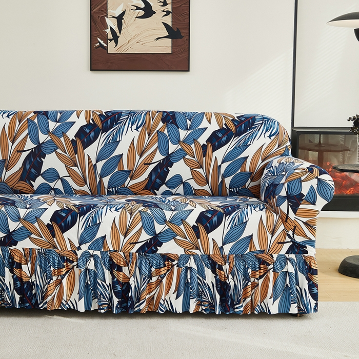 91家纺网 家纺一手货源 找家纺 共鸣沙发套 2024新款牛奶丝系列沙发套（裙摆款） 静叶