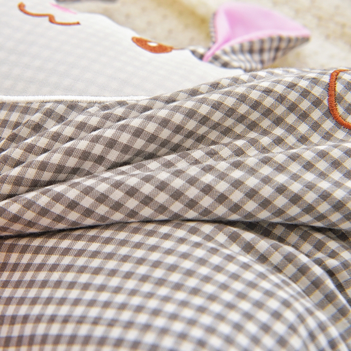 91家纺网 家纺一手货源 找家纺 织布人 2025新款荞麦枕卡通全棉水洗棉小兔子儿童枕学生枕家用荞麦枕头 全棉小兔荞麦枕-灰格