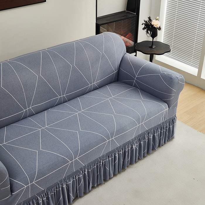 91家纺网 家纺一手货源 找家纺 共鸣沙发套 2024新款牛奶丝系列沙发套（裙摆款） 几何人生