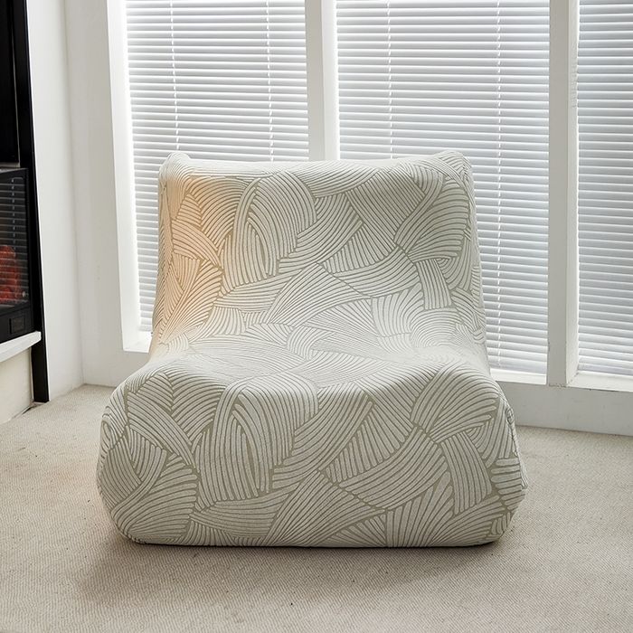 91家纺网 家纺一手货源 找家纺 共鸣沙发套 2024新款臻品提花系列懒人沙发套（枫纹花系） 枫纹灰绿