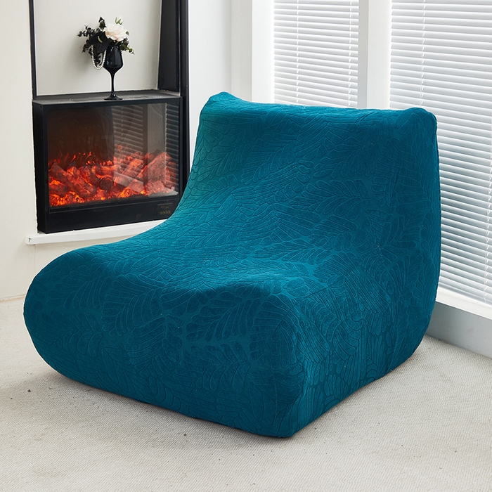 91家纺网 家纺一手货源 找家纺 共鸣沙发套 2024新款臻品提花系列懒人沙发套（织叶花系） 织叶杉绿