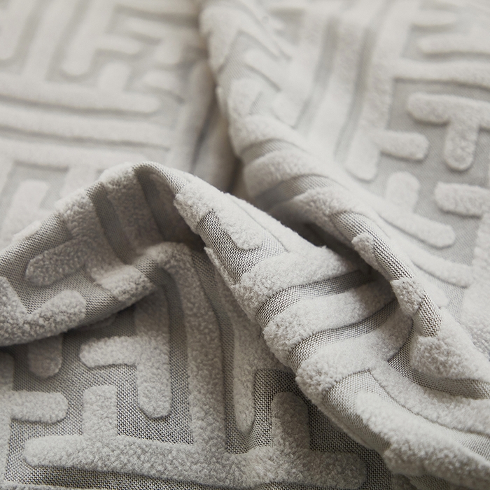 91家纺网 家纺一手货源 找家纺 共鸣沙发套 2024新款拉绒提花系列懒人沙发套 拉绒浅灰