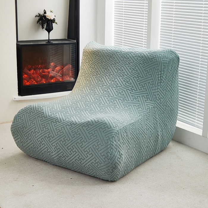 91家纺网 家纺一手货源 找家纺 共鸣沙发套 2024新款拉绒提花系列懒人沙发套 拉绒墨绿