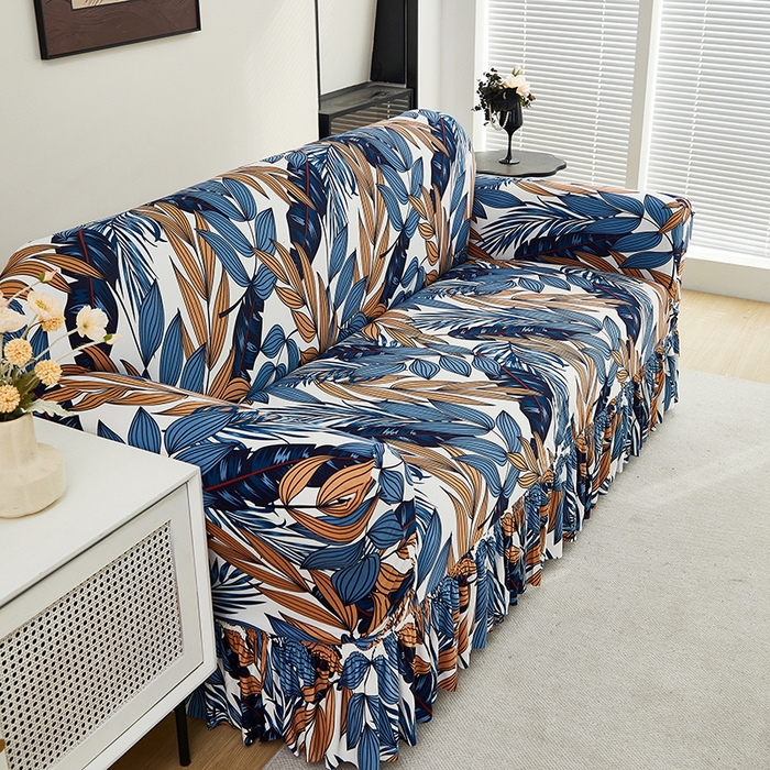 91家纺网 家纺一手货源 找家纺 共鸣沙发套 2024新款牛奶丝系列沙发套（裙摆款） 静叶