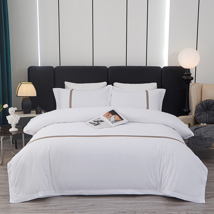 91家纺网 家纺一手货源 找家纺 中乾酒店布草工厂店 2024新款加厚磨毛120克涤纶面料酒店舒适四件套 日进斗金