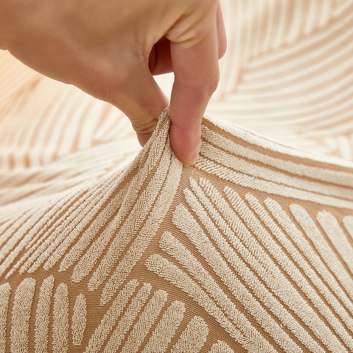 91家纺网 家纺一手货源 找家纺 共鸣沙发套 2024新款臻品提花系列懒人沙发套（枫纹花系） 枫纹驼色