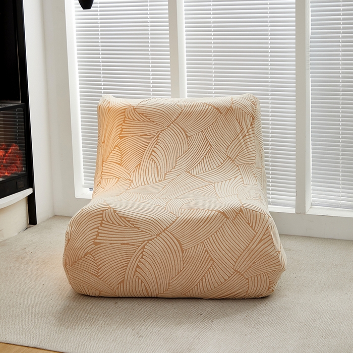 91家纺网 家纺一手货源 找家纺 共鸣沙发套 2024新款臻品提花系列懒人沙发套（枫纹花系） 枫纹驼色