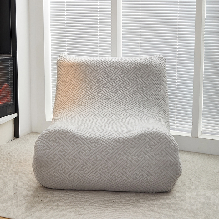 91家纺网 家纺一手货源 找家纺 共鸣沙发套 2024新款拉绒提花系列懒人沙发套 拉绒浅灰