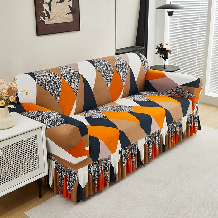 91家纺网 家纺一手货源 找家纺 共鸣沙发套 2024新款牛奶丝系列沙发套（裙摆款） 魔方