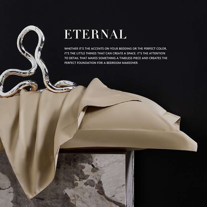 91家纺网 家纺一手货源 找家纺 轩和家居  2024新款70S长绒棉四件套 浮光金