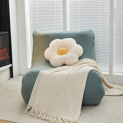 共鸣沙发套 2024新款拉绒提花系列懒人沙发套 拉绒墨绿