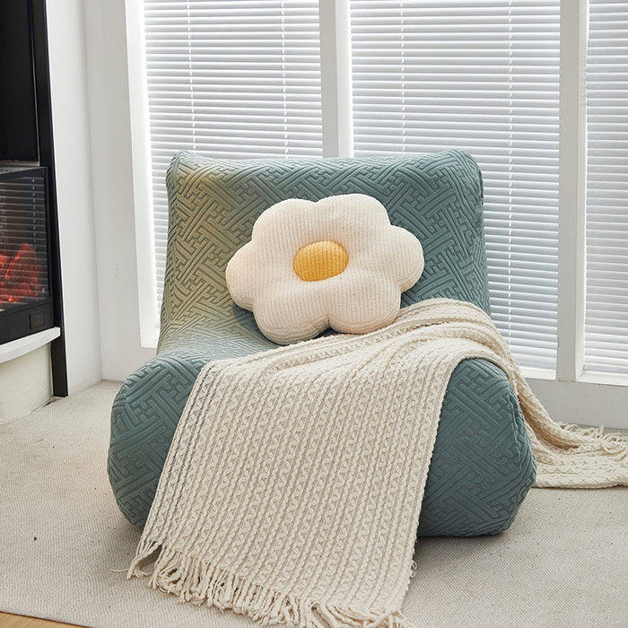 91家纺网 家纺一手货源 找家纺 共鸣沙发套 2024新款拉绒提花系列懒人沙发套 拉绒墨绿