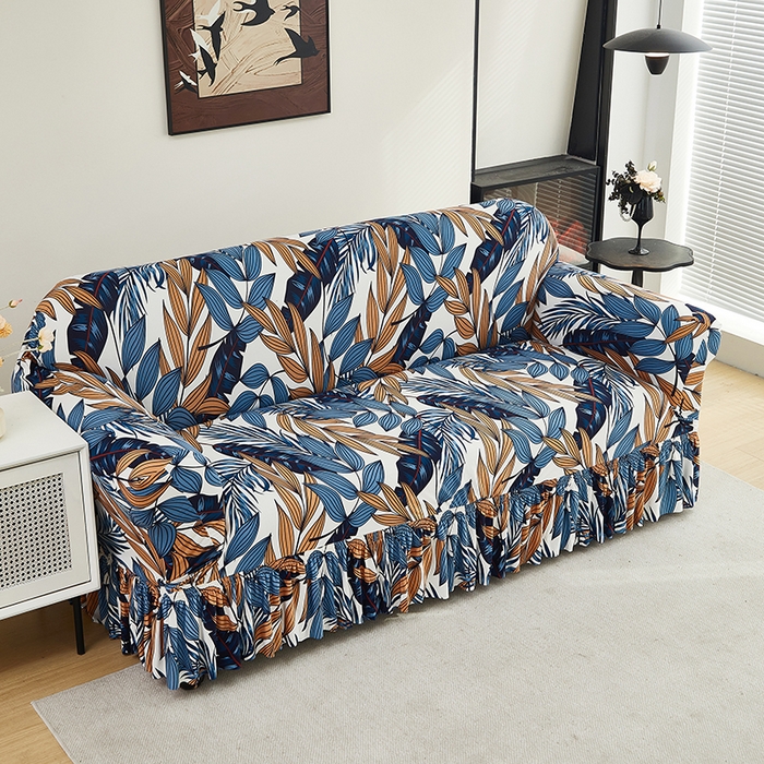 91家纺网 家纺一手货源 找家纺 共鸣沙发套 2024新款牛奶丝系列沙发套（裙摆款） 静叶