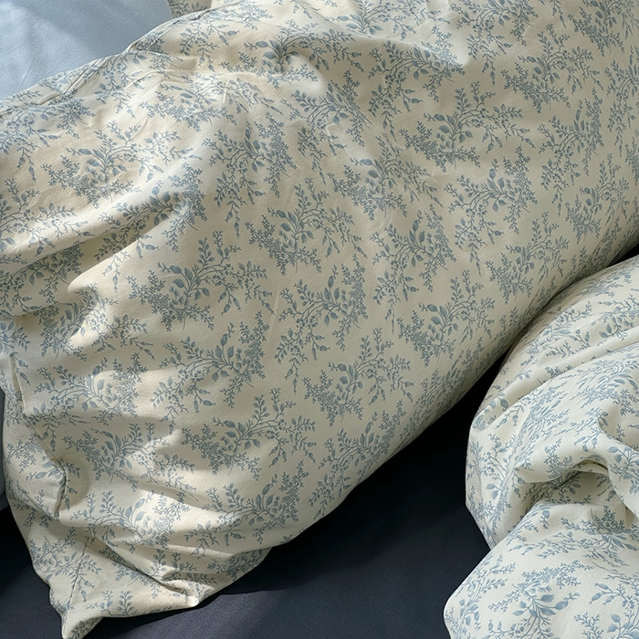 91家纺网 家纺一手货源 找家纺 尺素 2024韩国ins风少女粉被套纯棉卡通四件套小清新蝴蝶结被套240*250床单学生宿舍三件套 散文诗（藏青）