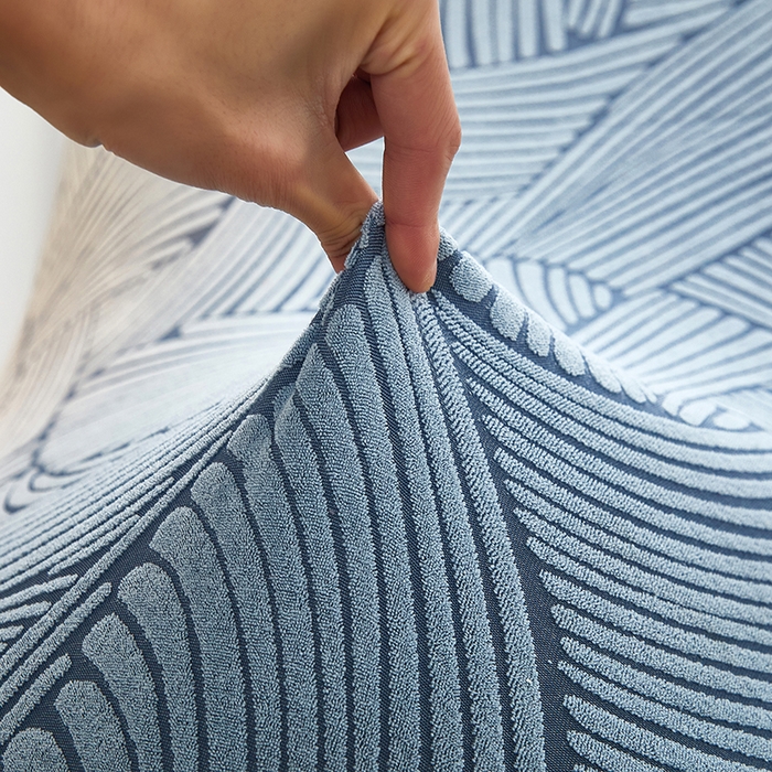 91家纺网 家纺一手货源 找家纺 共鸣沙发套 2024新款臻品提花系列懒人沙发套（枫纹花系） 枫纹净蓝