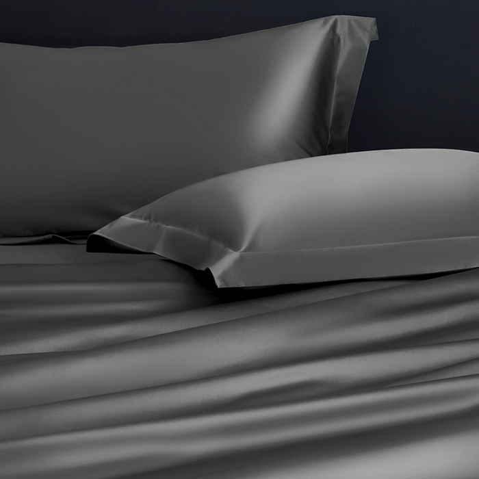 91家纺网 家纺一手货源 找家纺 轩和家居  2024新款70S长绒棉四件套 影月黑