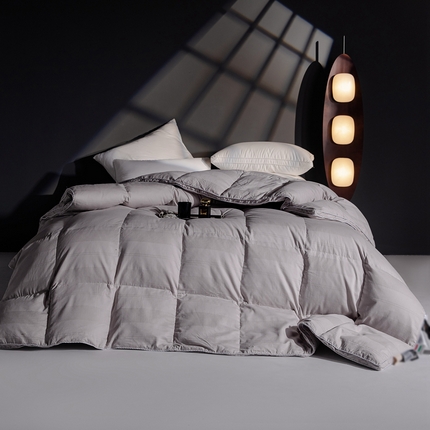 华盛羽绒被壳 2024新款双层提花羽绒被正品羽绒被（正常填充可以退换，如有定制不退不换） 南西灰