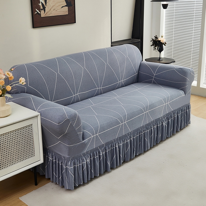 91家纺网 家纺一手货源 找家纺 共鸣沙发套 2024新款牛奶丝系列沙发套（裙摆款） 几何人生