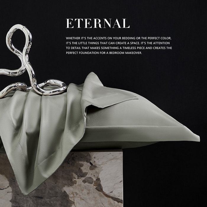 91家纺网 家纺一手货源 找家纺 轩和家居  2024新款70S长绒棉四件套 锦缎灰