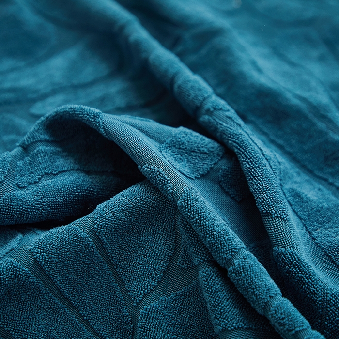 91家纺网 家纺一手货源 找家纺 共鸣沙发套 2024新款臻品提花系列懒人沙发套（织叶花系） 织叶净蓝