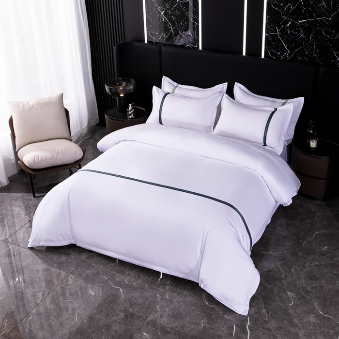 91家纺网 家纺一手货源 找家纺 （总）中乾酒店布草工厂店 2024新款120克加密织带款酒店磨毛四件套