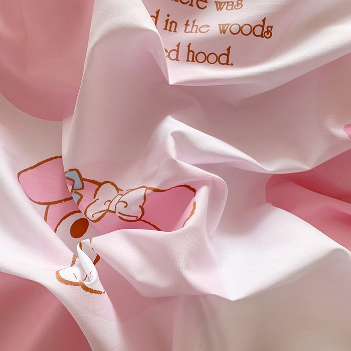 91家纺网 家纺一手货源 找家纺 玉元坊 2025年新款三丽鸥系列全棉纯棉简约基础款四件套三件套--美乐蒂简约款式 圈圈美乐蒂【简约款】