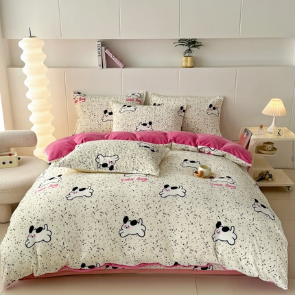 91家纺网 家纺一手货源 找家纺 （总）添越家纺 2025新款简约款牛奶绒床盖四件套