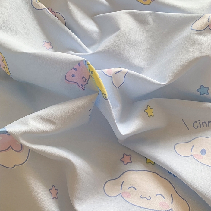 91家纺网 家纺一手货源 找家纺 玉元坊 2025年新款三丽鸥系列全棉纯棉简约基础款四件套三件套--大耳狗简约款式 云朵大耳狗【简约款】