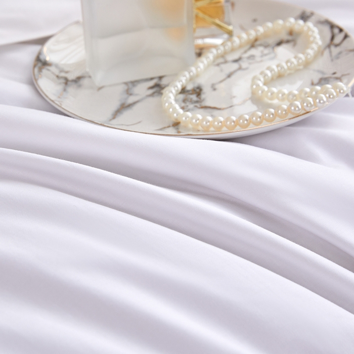 91家纺网 家纺一手货源 找家纺 中乾酒店布草工厂店 2024新款全棉贡缎纯白星级酒店标准亲肤四件套系列 80x80s