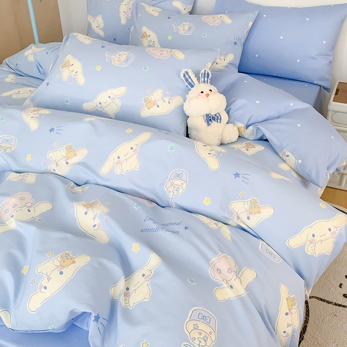 91家纺网 家纺一手货源 找家纺 玉元坊 2025年新款三丽鸥系列全棉纯棉简约基础款四件套三件套--大耳狗简约款式 简约款-蛋糕玉桂狗