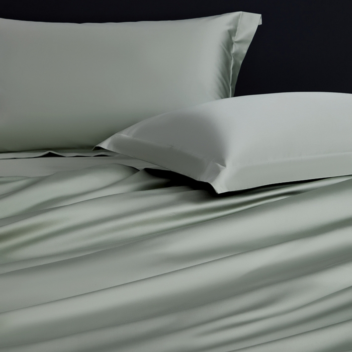 91家纺网 家纺一手货源 找家纺 轩和家居  2024新款70S长绒棉四件套 迷雾绿