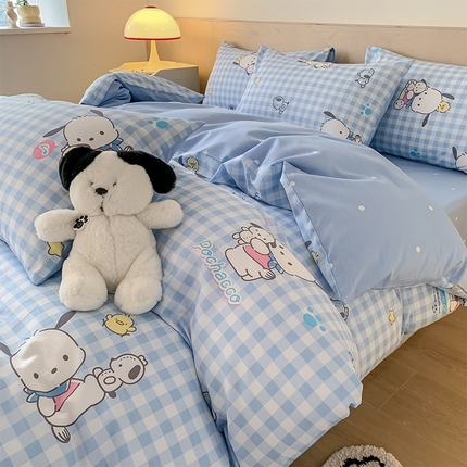 （总）玉元坊 2025年新款三丽鸥系列全棉纯棉简约基础款四件套三件套--帕恰狗简约款式