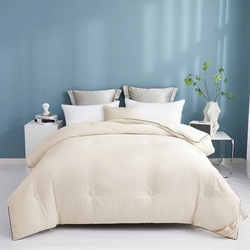 91家纺网 家纺一手货源 找家纺 暖阁 2025新款亲肤压泡豆豆羽丝被冬被春秋被被子被芯 奶白色,奶白色