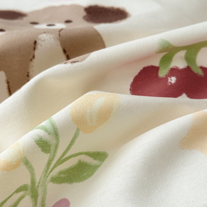 91家纺网 家纺一手货源 找家纺 曼之夏 2024新款全棉印花四件套 樱桃小狗